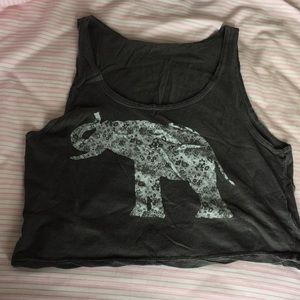 Elephant floral crop top
